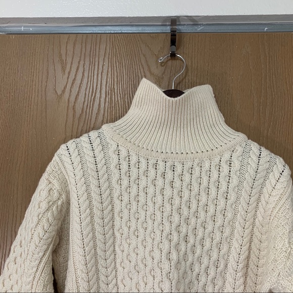 Inis Crafts Merino Turtleneck CableKnit Sweater - Picture 3 of 7